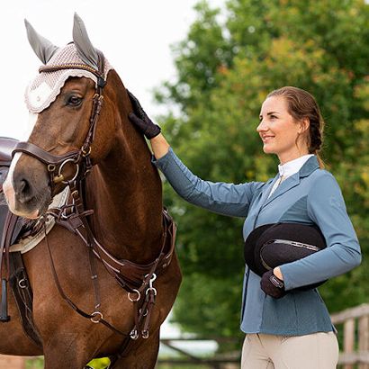Ladies' competition jacket QHP Novèn steel blue/ 8433