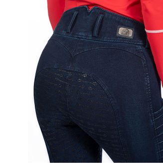Bryczesy jeździeckie, damskie HKM Aruba Denim z pełnym silikonowym lejem / 14585 - 4
