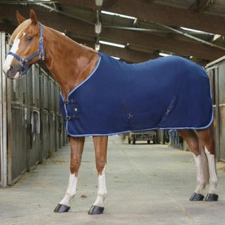 RIDING WORLD Derka polarowa z pasami - granat