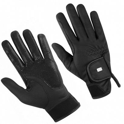 Riding gloves HORSENJOY with silicone print, black