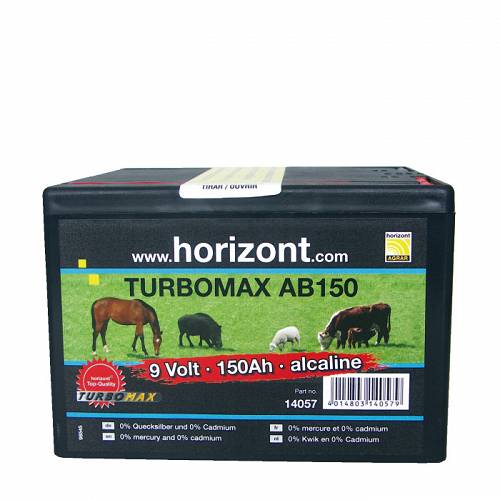 HORIZONT Bateria Turbomax 9V/150Ah alkaliczna do ogrodzenia elektrycznego / 14057