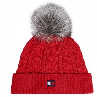 Zimowa czapka TOMMY HILFIGER  - Primary red
