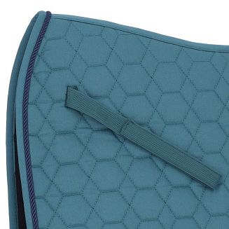 Długie paski podtrzymujące czaprak zapinane na rzepy. Kolor Colonial Blue - ciemny turkus