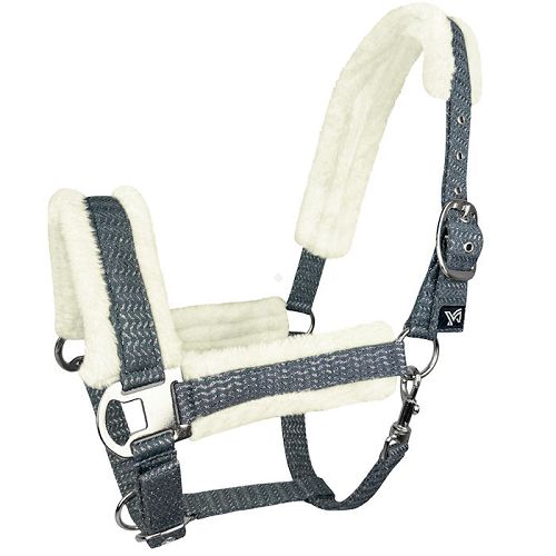 Kantar taśmowy Y Pola, podszywany futerkiem, szary / 18850