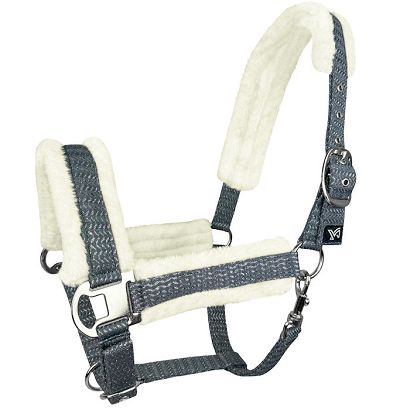 Kantar taśmowy Y Pola, podszywany futerkiem, szary / 18850