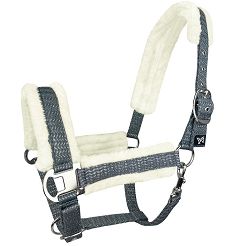 Kantar taśmowy Y Pola, podszywany futerkiem, szary / 18850