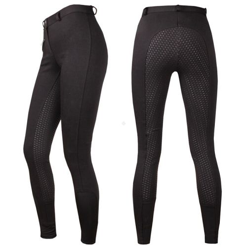 ELT Bryczesy FUN SPORT z pełnym silikonowym lejem (dzianina) młodzieżowe / 32182 - czarne