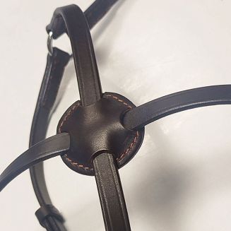 Leather Mexican Noseband DAW-MAG with ring, brown - 2