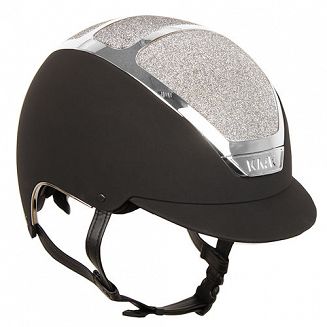 Kask jeździecki KASK DOGMA CHROME LIGHT SWAROVSKY CARPET czarny ze srebrną błyszczącą ramką  / HHE00002.210