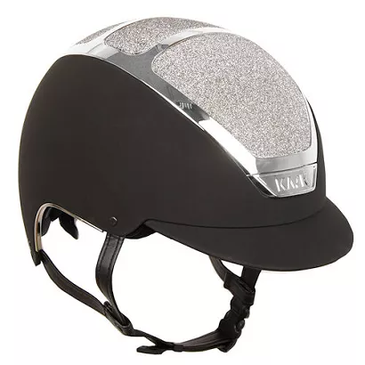 Riding helemt KASK DOGMA CHROME LIGHT Swarovski Carpet  black with silver shining frame / HHE00002.210