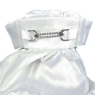 0 Plastron satynowy Y Dori - biały - 2