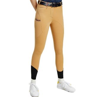 Bryczesy damskie TOMMY HILFIGER Performance z pełnym silikonowym lejem - kolor beżowy (CLASSIC KHAKI)