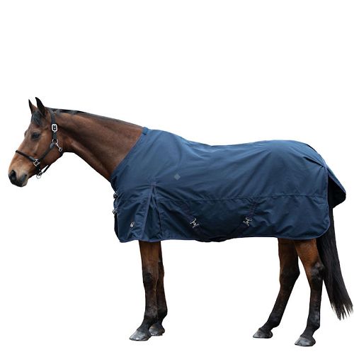 Turnout Rug, Waterproof HKM Chester, Fleece Lined, 600D Deep Blue / 14984