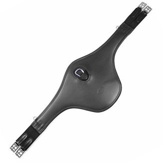 Leather Jumping Girth DAW‑MAG with Apron and Snap Hook  / 11071 - 8