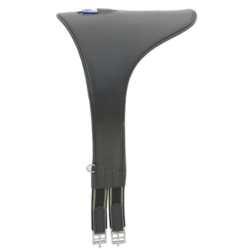 Popręg skokowy skórzany  DAW-MAG z fartuchem i karabinkiem / 11071 