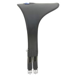 Popręg skokowy skórzany  DAW-MAG z fartuchem i karabinkiem / 11071 