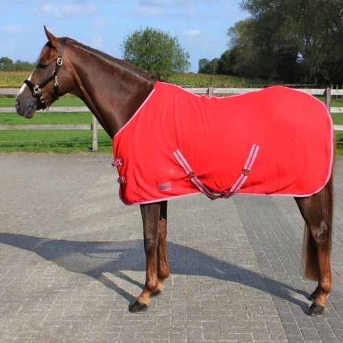 Derka polarowa QHP z pasami / 6121 - bright red