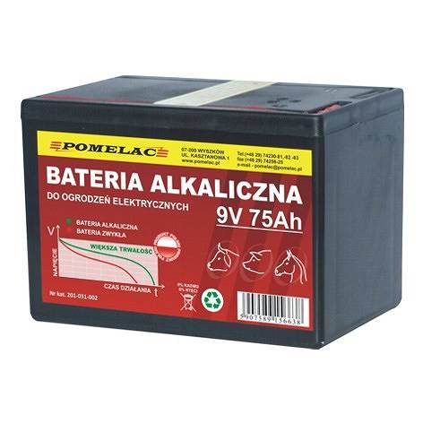  Alcaline battery 9V/75Ah for electric fencing POMELAC 9V / 75Ah  / 201-031-002