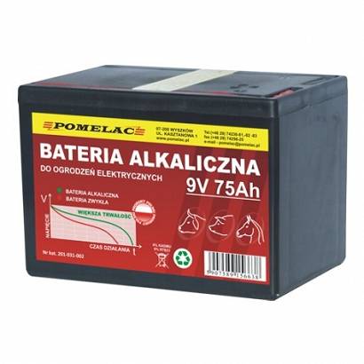 Bateria alkaliczna POMELAC 9V / 75Ah do ogrodzenia elektrycznego / 201-031-002