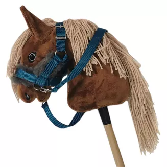 Halter-bridle HOBBY HORSE, lined with fur, with reins, turquoise - 2
