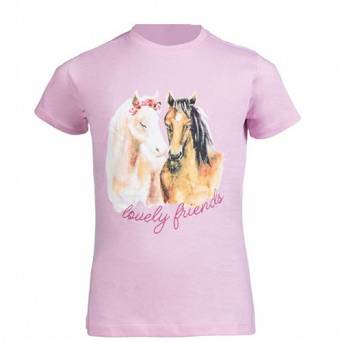 T-shirt bawełniany HKM Lovely Friends młodzieżowy - kolor różowy.