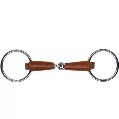 Leather covered ring snaffle FEELING / 60080