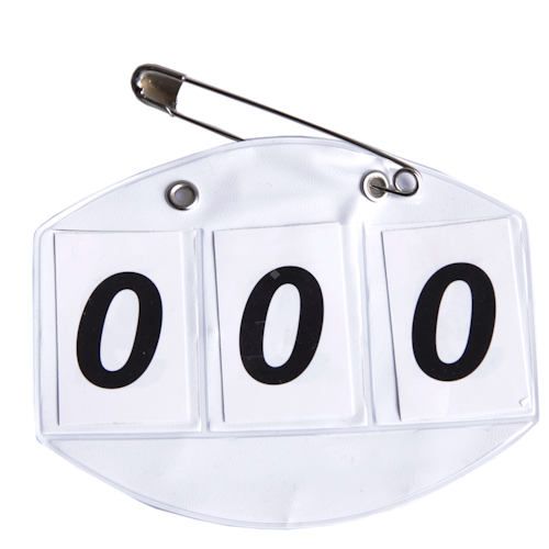 Numerek startowy NOWAK CENTER 3-cyfrowy, okrągły - biały