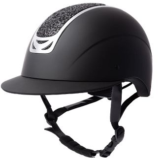 Kask jeździecki HORZE Arix II Crystal Black, z szerokim daszkiem / CE EN 1384:2023 - 2