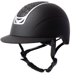 Kask jeździecki HORZE Arix II Crystal Black, z szerokim daszkiem / CE EN 1384:2023