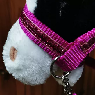 Kantar-ogłowie Brokat HOBBY HORSE z wodzami, fuksja - 2