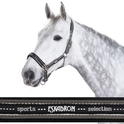 Headcollar ESKADRON Pin Buckle, Anthra-White-Black/ 4100 00