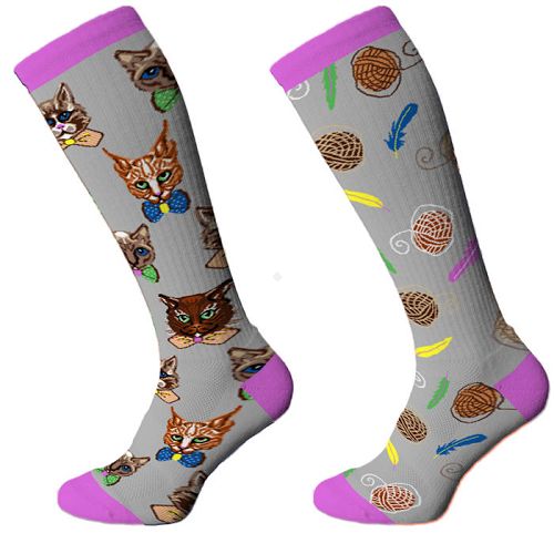 Podkolanówki jeździeckie  Podkoniówki Cats, Szare / SJP 20