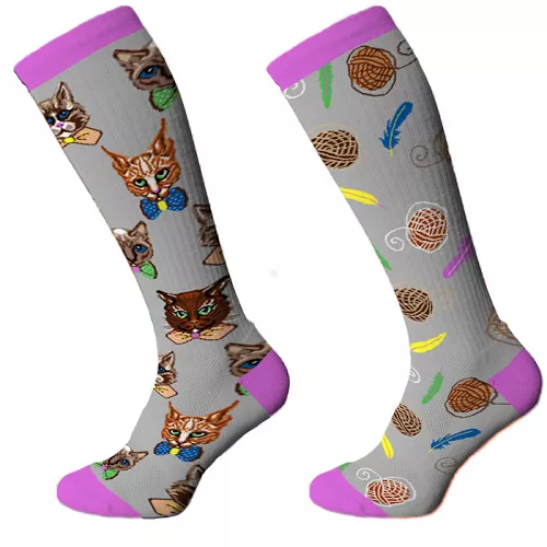 Podkolanówki jeździeckie  Podkoniówki Cats, Szare / SJP 20