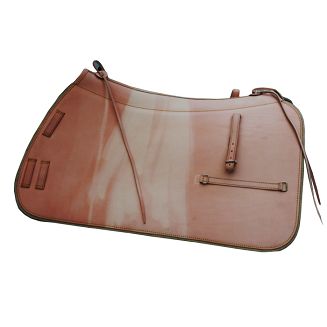 DAW MAG Czaprak skórzany podszyty filcem - do kulbaki żołnierskiej wzór  36 jasny brąz