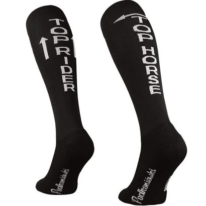 Riding socks - Podkoniówki - 04 black white / SJP