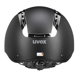 Kask jeździecki UVEX SUXXEED CHROME, z atestem VG1 - black / silver