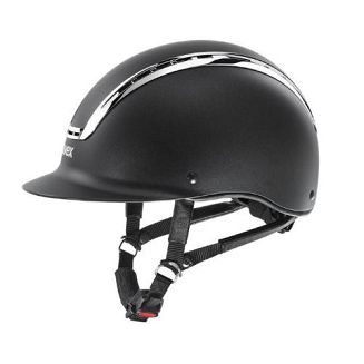 Kask jeździecki UVEX Suxxeed Chrome, z atestem VG1 / 436479 - black / silver