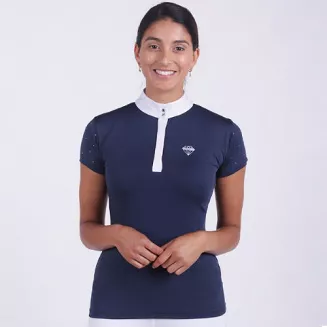 Koszulka konkursowa, damska  QHP Marit, Lato 2022 - kolor granatowy - navy