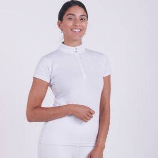 Koszulka konkursowa, damska  QHP Marit, Lato 2022 - kolor biały white