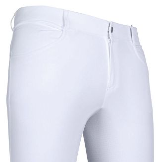 Men's riding breeches HKM James full silocone seat White / 14139 - 2