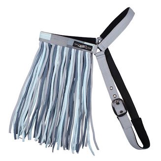 Naczółek z frędzlami QHP chroniący przed owadami, Lato 2022 /5347 Kolor niebiesko-popielaty - lagoon.