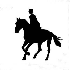 007 koń z jeźdźcem czarny