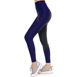 Bryczesy - legginsy EQST ELITE z pełnym silikonowym lejem - granatowe