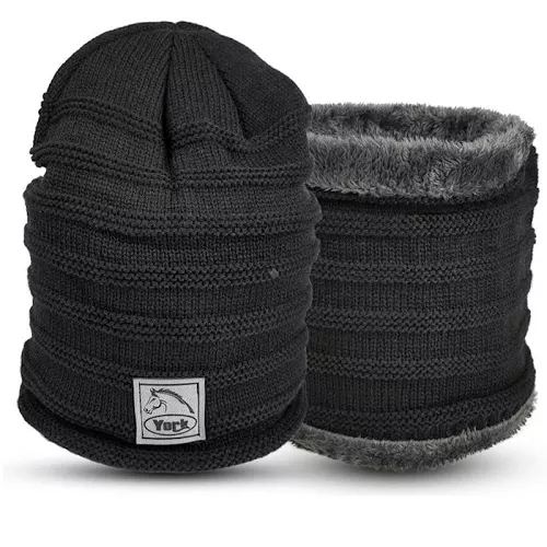 Zimowa czapka + komin Y czarna / 45777