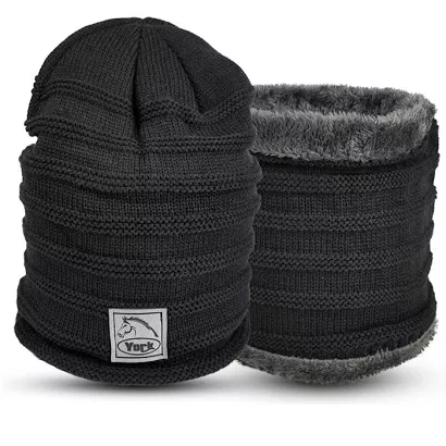 Zimowa czapka + komin Y czarna / 45777