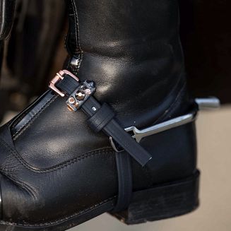 Paski do ostróg HKM Biothan, Rosegold Glamour czarne / 13831 - 2