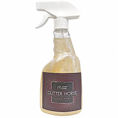 Preparat z brokatem do sierści , grzywy i ogona OVER-HORSE Glitter Silver Spray / 500ml