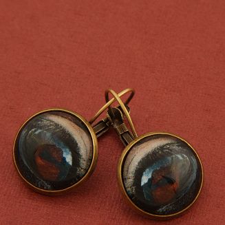 Kolczyki wiszące mosiężne OLD FASION z motywem konia / 1243 - 3