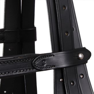 DAW-MAG Ogłowie (kantar) rajdowe / 140311  - zbliżenie na mocowanie pasków wędzidłowych.