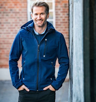 Kurtka jeździecka męska HKM Sport - softshell, Deep Blue / 5274